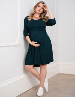 Seraphine Robe Grossesse Et Allaitement Curve, Vert émeraude -Seraphine Peach Emerald 03 V2