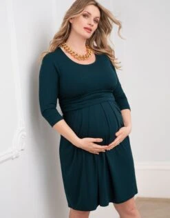 Seraphine Robe Grossesse Et Allaitement Curve, Vert émeraude -Seraphine Peach Emerald 04 V2