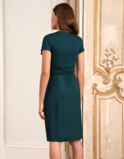 Seraphine Robe Grossesse Et Allaitement Manches Courtes – Vert Foncé -Seraphine PeacheySS Emerald 04 V5