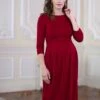 Seraphine Robe Grossesse Et Allaitement Manches 3/4 – Rouge -Seraphine Peachey 34 Claret 01 V5