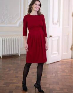 Seraphine Robe Grossesse Et Allaitement Manches 3/4 – Rouge -Seraphine Peachey 34 Claret 03 V5