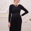 Seraphine Robe Grossesse Et Allaitement En Jersey Extensible – Noir -Seraphine Peachey LS Black 01 V1