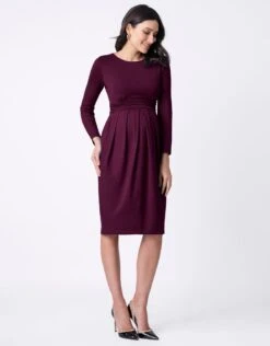 Seraphine Robe Grossesse Et Allaitement Lange Courtes – Bordeaux -Seraphine Peachey LS Burgundy 04 V5