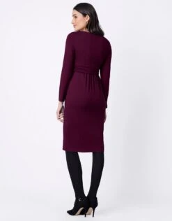 Seraphine Robe Grossesse Et Allaitement Lange Courtes – Bordeaux -Seraphine Peachey LS Burgundy 05 V5