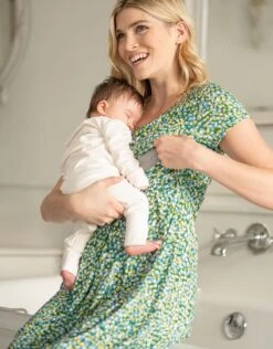 Seraphine Robe De Grossesse à Allaitement à Imprimé Abstrait à Manches Courtes -Seraphine Peachey Multi 03 V2