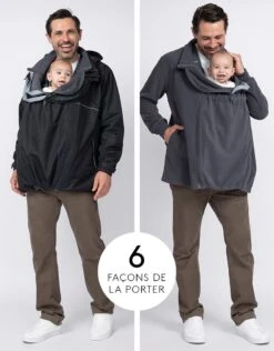 Seraphine Imperméable 6 En 1 Pour Homme – Noir