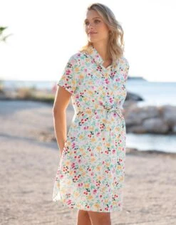Seraphine Robe Chemise De Grossesse Et D'allaitement à Fleurs Vives
