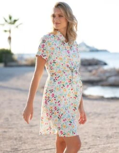 Seraphine Robe Chemise De Grossesse Et D'allaitement à Fleurs Vives -Seraphine Petra Multi 04 V1