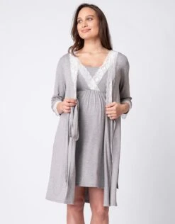 Seraphine Robe De Chambre Grossesse - Gris Clair -Seraphine Piper Grey 04 V3