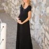 Seraphine Robe Longue Grossesse à Allaitement En Jersey Noire -Seraphine Pippi Black 01 V1