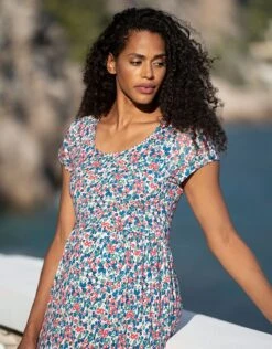 Seraphine Robe Longue Grossesse à Allaitement En Jersey à Fleurs Multicolores -Seraphine Pippi Multi 04 V2