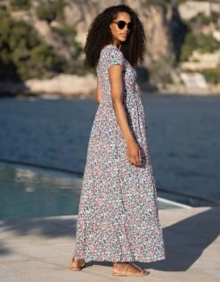 Seraphine Robe Longue Grossesse à Allaitement En Jersey à Fleurs Multicolores -Seraphine Pippi Multi 05 V2