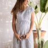 Seraphine Robe Grossesse Et Allaitement à Rayures - Bleu/Blanc -Seraphine Presley BlueStripe 01 V9