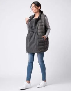 Seraphine Parka Kaki 6 En 1 Manteau De Grossesse à Portage Avec Doudoune Matelassée -Seraphine Raya Khaki 04 V1