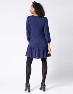 Seraphine Robe Grossesse Et Allaitement à Volants – Bleu Marine -Seraphine Reese Navy 04