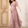 Seraphine Robe Cache-cœur Maxi Grossesse Et Allaitement Mauve -Seraphine Renae Mauve 01 V1