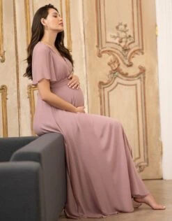 Seraphine Robe Cache-cœur Maxi Grossesse Et Allaitement Mauve -Seraphine Renae Mauve 03 V1