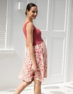 Seraphine Robe De Grossesse à Allaitement Rose à Imprimé Fleuri Avec Boutons -Seraphine Romy Pink 05 V3