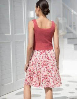 Seraphine Robe De Grossesse à Allaitement Rose à Imprimé Fleuri Avec Boutons -Seraphine Romy Pink 08 V3