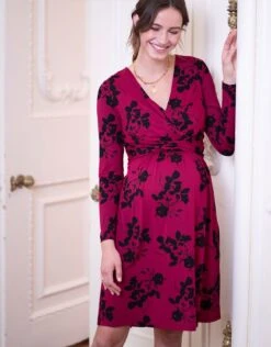 Seraphine Robe Grossesse Et Allaitement En Jersey Imprimé Floral Fuchsia -Seraphine Rosa Fuchsia 04 V1