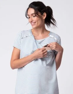 Seraphine Top De Grossesse Et D'allaitement Rayé - Bleu Et Blanc -Seraphine Ruth BlueStripe 03