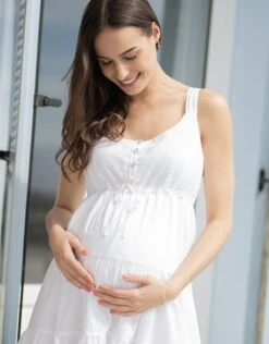 Seraphine Robe Grossesse Brodée - Blanc -Seraphine Sabrina WhiteLoc 05 V3