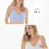 Seraphine Lot De Deux Soutiens-gorge De Grossesse Et D'allaitement En Coton à Rayures Grises Et Bleues -Seraphine Samantha2Pack BlueStripe 01 FR V2