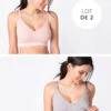 Seraphine Soutien-gorge Allaitement En Bambou – Lot De 2, Gris & Rose Pâle