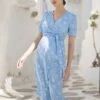 Seraphine Robe Grossesse Et Allaitement Imprimés Fleurs – Bleu -Seraphine SannaBlue 01 V3