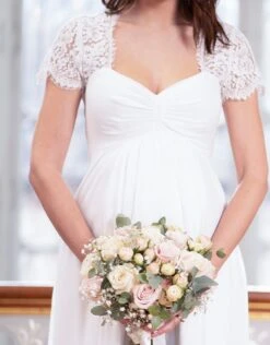 Seraphine Robe Longue De Mariée Maternité En Soie Et En Dentelle - Ivoire -Seraphine Santonia Ivory 03 V2