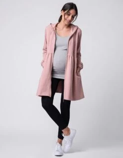 Seraphine Robe à Capuche 3 En 1 De Grossesse Et Portage - Rose Foncé -Seraphine Shelby Blush 03