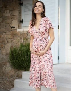 Seraphine Robe Grossesse Cache-cœur à Motif Floral Rétro -Seraphine Shivonne MultiPrt 04 V2