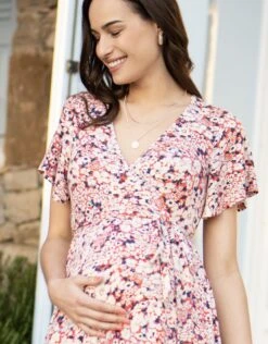 Seraphine Robe Grossesse Cache-cœur à Motif Floral Rétro -Seraphine Shivonne MultiPrt 06 V2