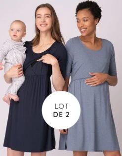 Seraphine Lot De Deux Chemises De Nuit Essentielles Pour L'allaitement