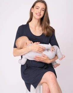 Seraphine Lot De Deux Chemises De Nuit Essentielles Pour L'allaitement -Seraphine Sia Blue Navy 03 V2