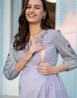 Seraphine Robe Grossesse Et Allaitement En Coton Brodée -Seraphine Sinead BlkWht 03 V2
