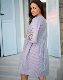 Seraphine Robe Grossesse Et Allaitement En Coton Brodée -Seraphine Sinead BlkWht 05 V2