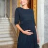 Seraphine Robe Grossesse Et Allaitement Plissée – Bleu Marine -Seraphine Sophian Midnight 01 V2