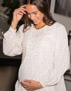 Seraphine Blouse Grossesse Et Allaitement à Pois -Seraphine Sue EcruBlk 04 V1