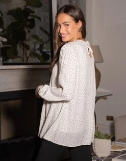 Seraphine Blouse Grossesse Et Allaitement à Pois -Seraphine Sue EcruBlk 06 V1