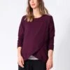 Seraphine Sweat Grossesse Et Allaitement Croisé En Mélange De Coton – Bordeaux -Seraphine Sybil Burgundy 01