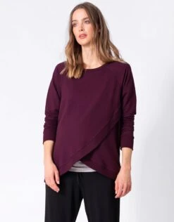 Seraphine Sweat Grossesse Et Allaitement Croisé En Mélange De Coton – Bordeaux
