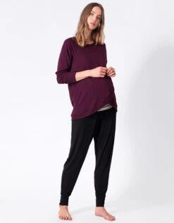 Seraphine Sweat Grossesse Et Allaitement Croisé En Mélange De Coton – Bordeaux -Seraphine Sybil Burgundy 04