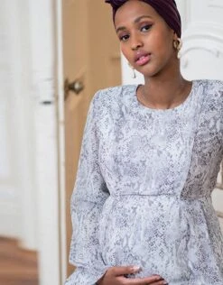 Seraphine Blouse Grossesse Et Allaitement – Imprimé Serpent -Seraphine Talisa BlkPrnt 04 V1