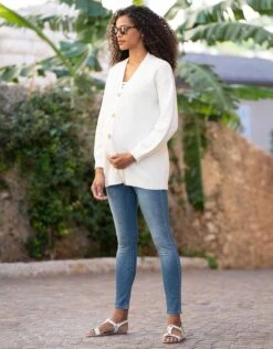 Seraphine Gilet 3 En 1 En Maille Côtelée - Crème -Seraphine Tauna Ecru 04 V4