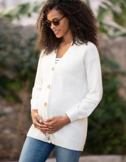 Seraphine Gilet 3 En 1 En Maille Côtelée - Crème -Seraphine Tauna Ecru 05 V4