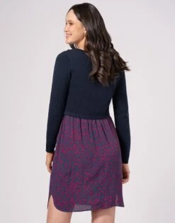 Seraphine Robe Grossesse Et Allaitement Haut En Maille – Bleu Marine -Seraphine Trinity NavyPrint 05 V6