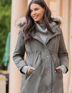 Seraphine Parka Grossesse Hivernale 3 En 1 – Kaki -Seraphine Valetta Khaki 06 V6