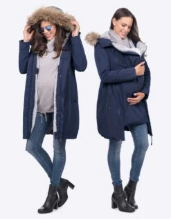 Seraphine Parka Grossesse Hivernale 3 En 1 – Bleu Marine -Seraphine Valetta Navy 03 V1