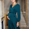 Seraphine Robe Grossesse Et Allaitement Cache-cœur – Vert Sapin -Seraphine Veronique DRKGREEN 01 V1